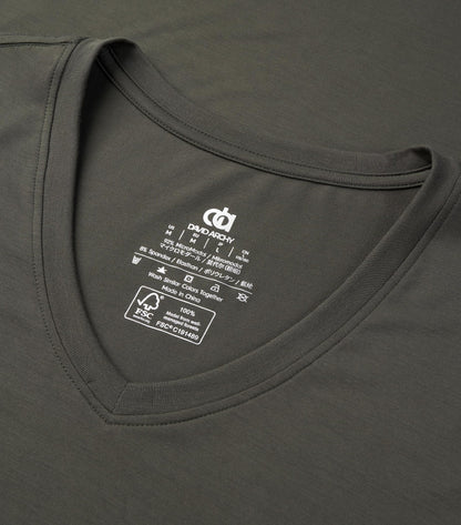 DAVID ARCHY Men's Undershirts Micro Modal Ultra Soft T-Shirts Stretch Moisture-Wicking Crewneck/V-Neck Tees for Men, 3-Pack