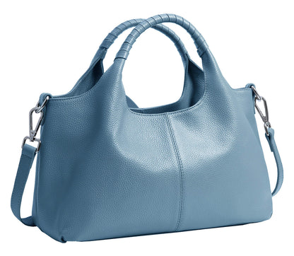 Iswee Leather Satchel Women Purse and Handbag Crossbody Shoulder Bag Hobo | Genuine Cowhide Leather Tote Top Handle Bag Soft & Durable Medium Size Bags with Detachable Multiple Pocketbooks Trendy