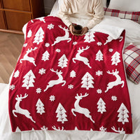 Bedsure Christmas Throw Blanket for Couch - Christmas Decorations Gifts for Women, Warm Sherpa Deer Throw Blanket, Red 50"x60"