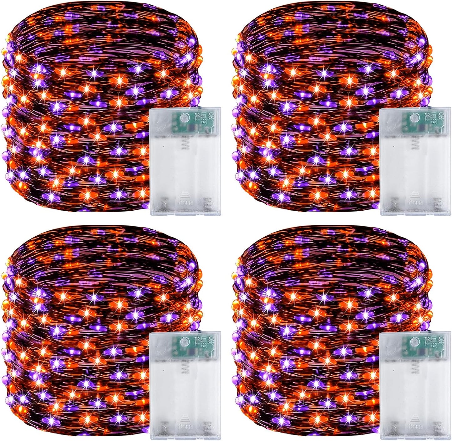 4 Pack 60 LED Fairy Lights Battery Operated with Timer, 20FT Waterproof Twinkle Lights Indoor Outdoor, Cuttable String Lights for Bedroom, Wedding, DIY, Centerpiece, Christmas Decorations (Warm White)