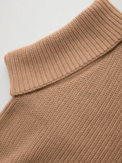 CIDER Cropped Sweaters for Women Turtleneck Sweater Long Sleeve Ribbed Knit Lantern Sleeve Pullover Fall Outfits