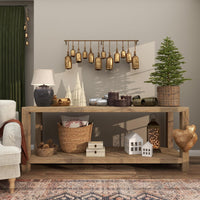 Deco 79 Rustic Metal Cowbell Decorative Bells, 4" x 3" x 29.01", Gold