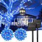 Minetom Solar String Lights Outdoor Waterproof- 40 FT 100 LED Solar Powered String Lights with 8 Lighting Modes, IP65 Waterproof Solar Christmas Lights for Outdoor Outside Tree Party Decor, Warm White