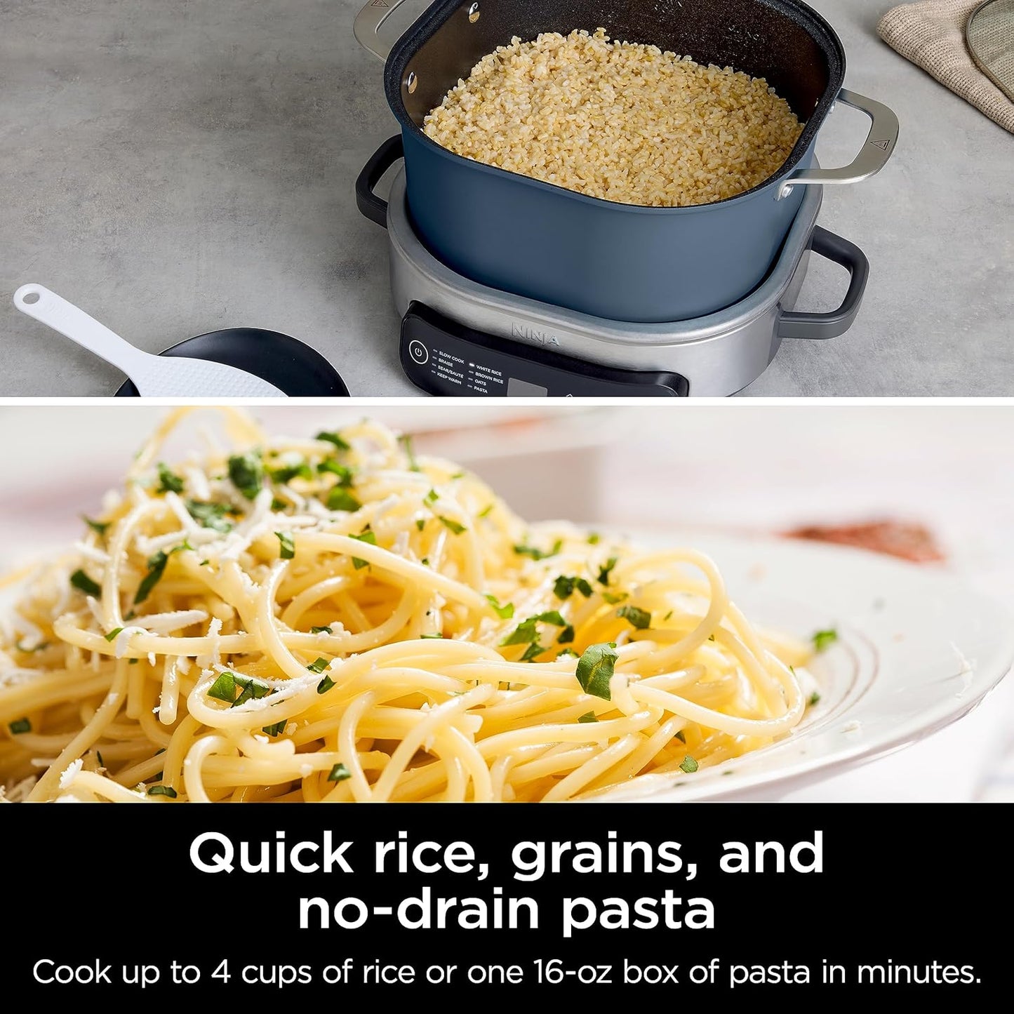 Ninja MC1101 Foodi Everyday Possible Cooker Pro, 8-in-1 Versatility, One-Pot Faster Cooking Replaces 10 Tools, Family-Sized Capacity with Adjustable Temp Control, 6.5 quarts, Midnight Blue