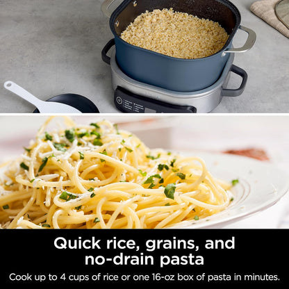 Ninja MC1101 Foodi Everyday Possible Cooker Pro, 8-in-1 Versatility, One-Pot Faster Cooking Replaces 10 Tools, Family-Sized Capacity with Adjustable Temp Control, 6.5 quarts, Midnight Blue