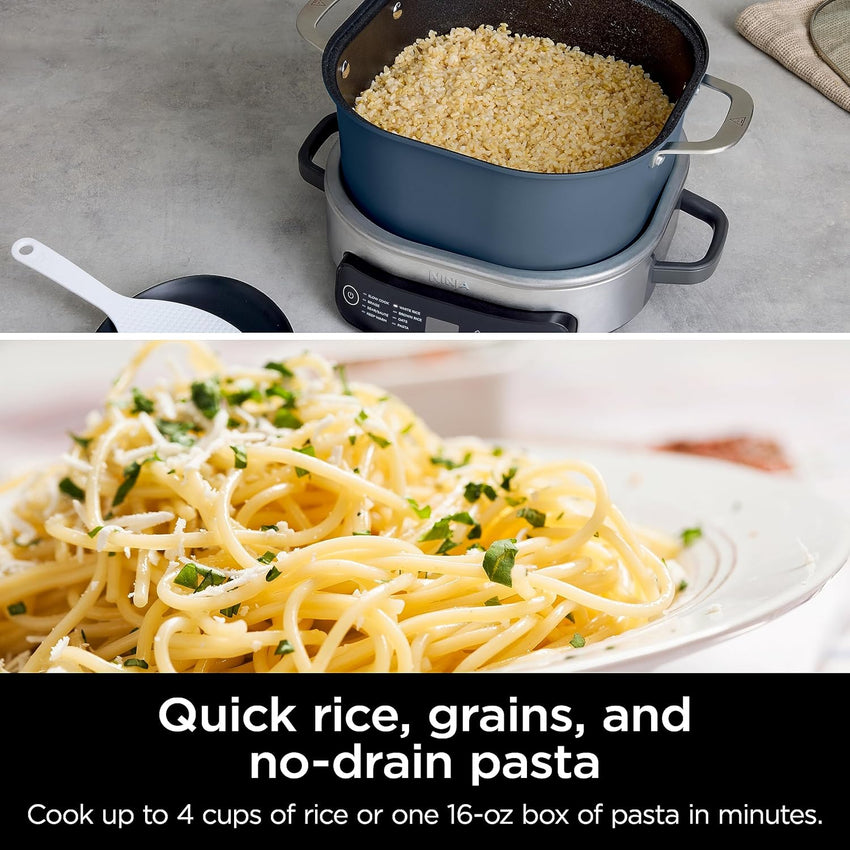 Ninja MC1101 Foodi Everyday Possible Cooker Pro, 8-in-1 Versatility, One-Pot Faster Cooking Replaces 10 Tools, Family-Sized Capacity with Adjustable Temp Control, 6.5 quarts, Midnight Blue