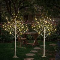 LIGHTSHARE LED Birch Tree Light Set - 4ft, 6ft, 8ft Trees with Warm White Lights - Indoor Outdoor Christmas Wedding Party Decorations (3-Pack)
