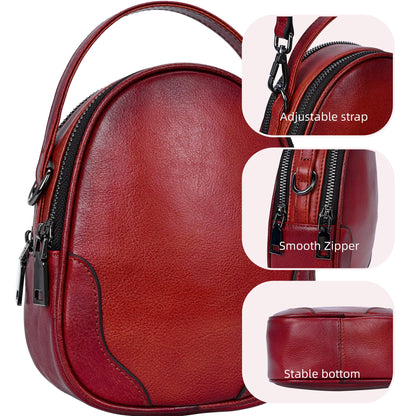 Iswee Small Crossbody Bag for Women Small Leather Shoulder Purse Phone Bag | Designer Satchel Handbags Ladies Pocketbooks with 2 Adjustable Strap 3-Way Carry Multi-pocket Organizer Mini Bag