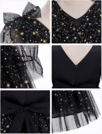 IMEKIS Toddler Kids Girls Tulle Dress Floral Embroidery Sparkly Wedding Party Long Sleeve Fall Photo Shoot Outfit 2-8T