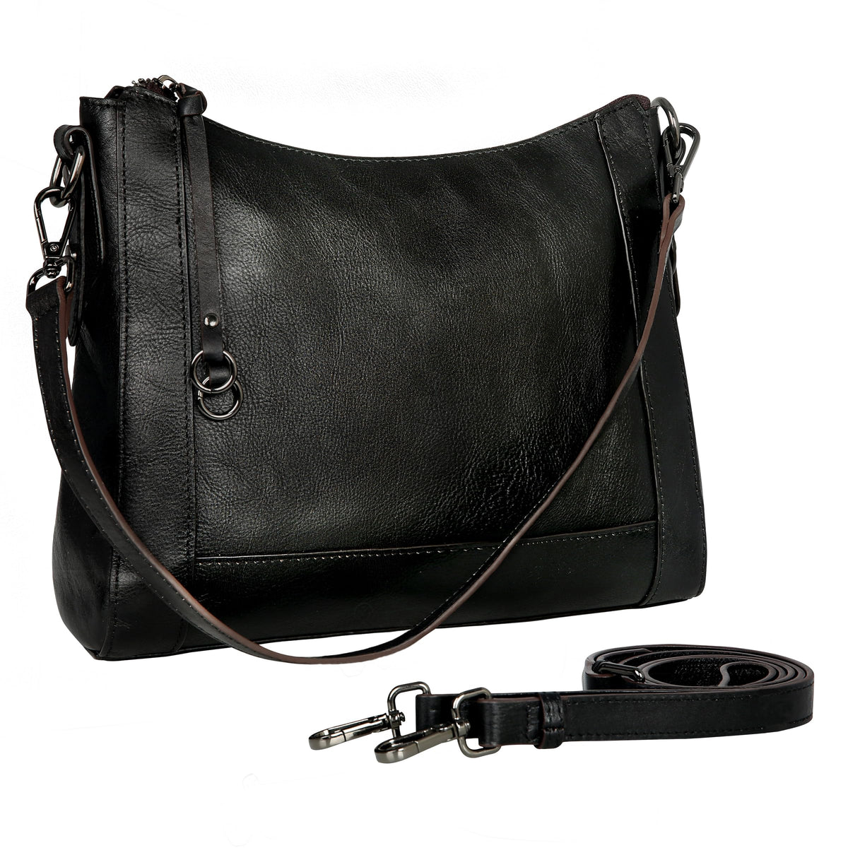 Iswee Leather Crossbody Bags for Women Shoulder Purse Medium Hobo Genuine Leather Satchel Purses and Handbags