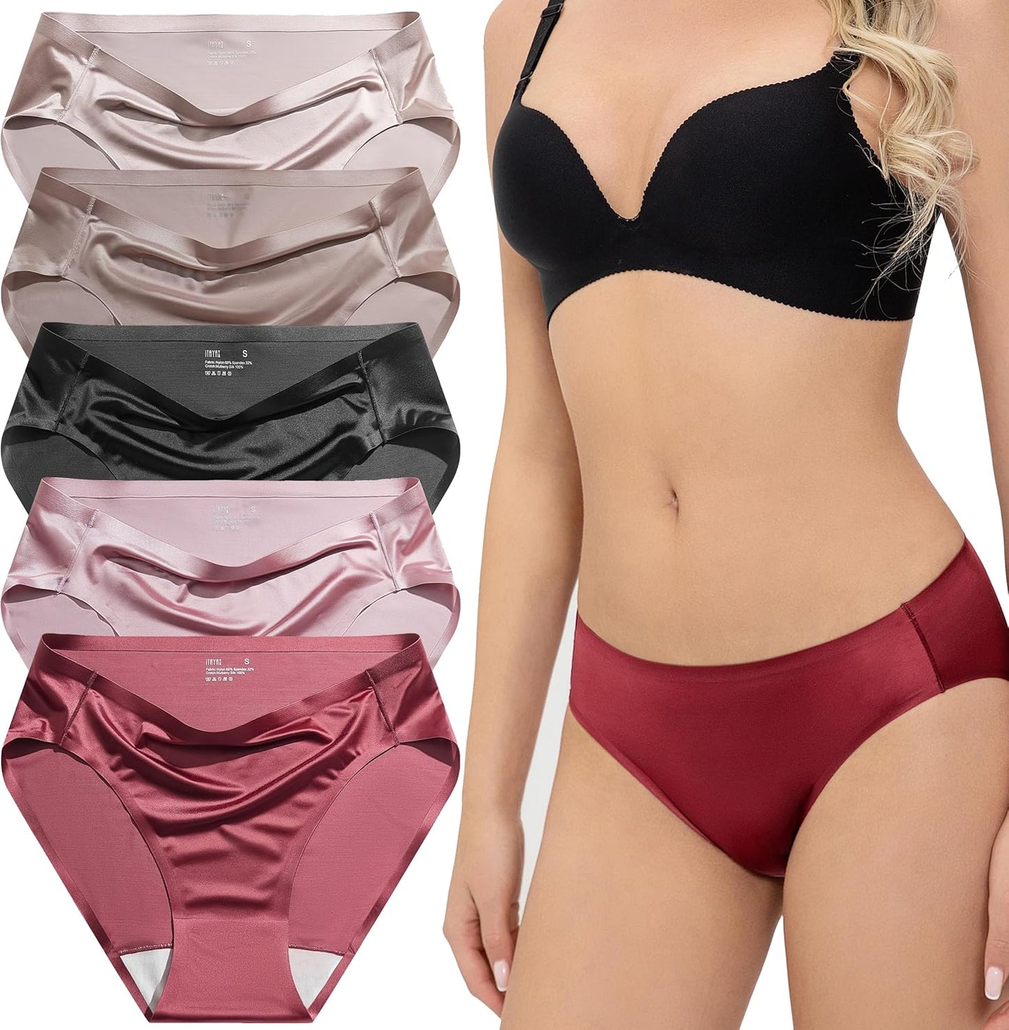 Silky Smooth Invisible Hipster Bikini Underwear for Women Frozen Silk Seamless Panties with Silky Tactile Touch