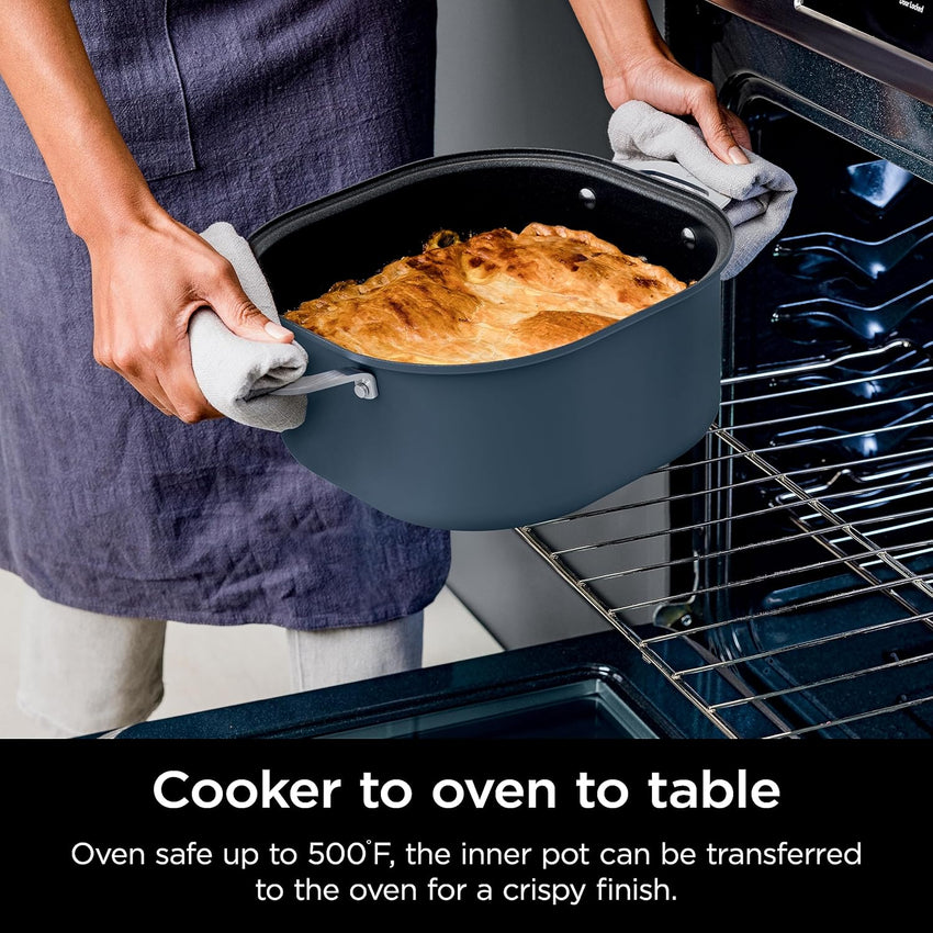 Ninja MC1101 Foodi Everyday Possible Cooker Pro, 8-in-1 Versatility, One-Pot Faster Cooking Replaces 10 Tools, Family-Sized Capacity with Adjustable Temp Control, 6.5 quarts, Midnight Blue