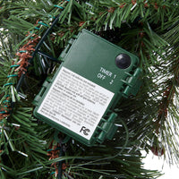 National Tree Company 24 in Pre-Lit Crestwood Spruce Artificial Christmas Wreath, Christmas Decoration with Glitter, Pinecones, Red Berries, 50 Clear LED Lights, 160 Tips, Timer, Green