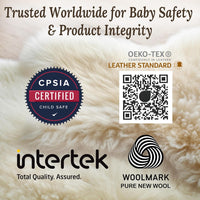 Real New Zealand Lambskin Baby Rug | LRG 2x3 feet | Soft & Gentle Unshorn Baby Sheepskin Rug for Crib, Nursery & Travel | Natural Length Lambswool, Silky Soft, Ethically Sourced, Oeko-Tex Certified