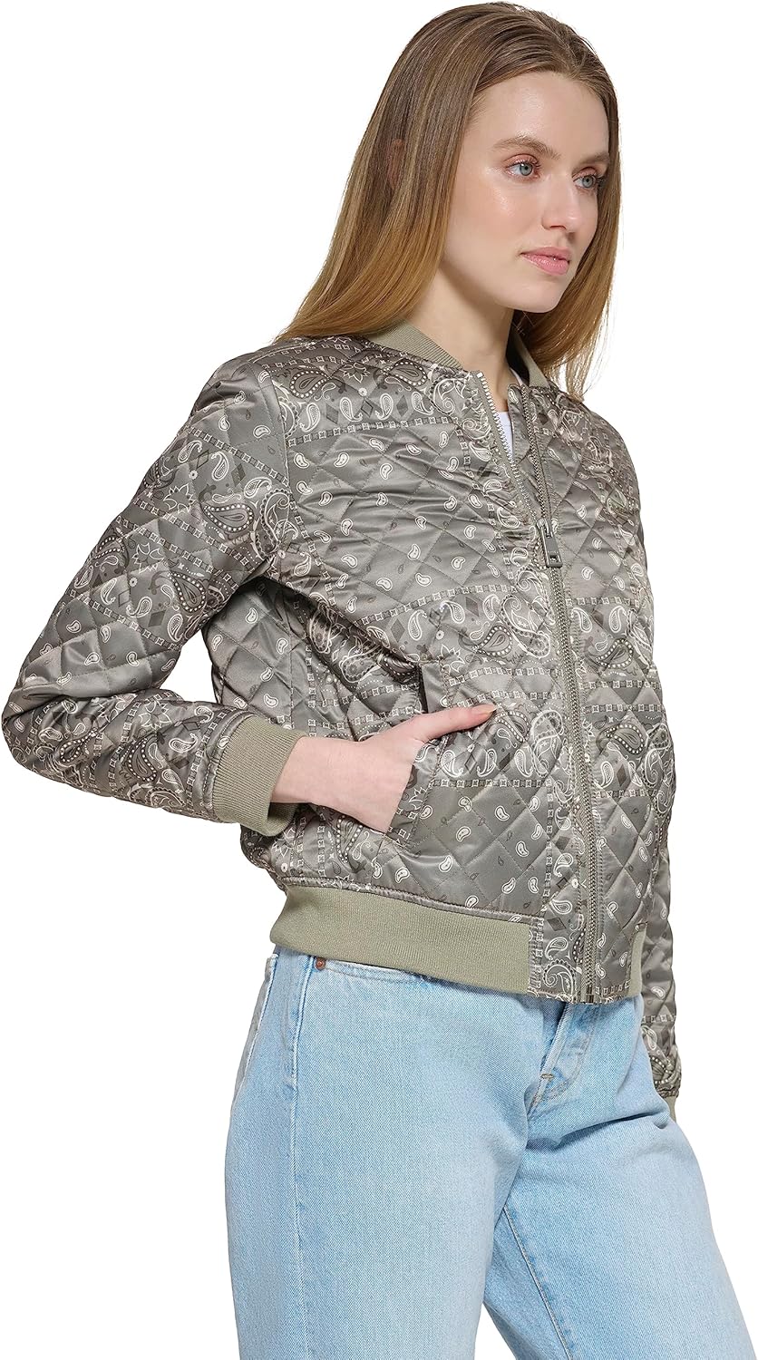 Levi's Women's Diamond Quilted Bomber Jacket With Front Pockets - Regular & Plus Sizes