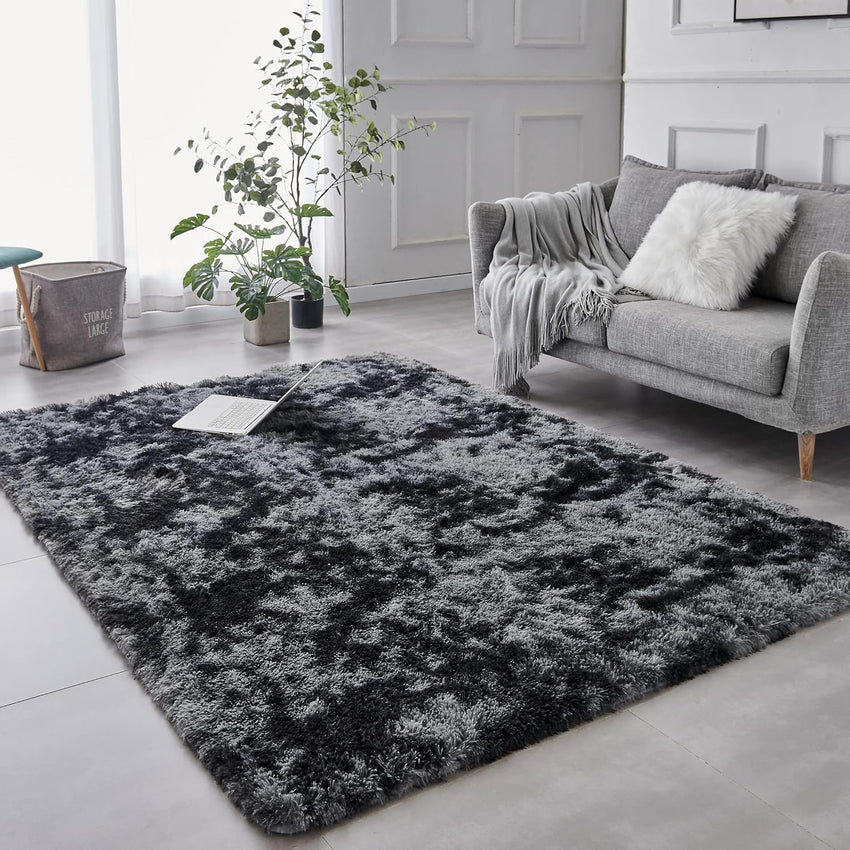 TABAYON Shaggy Navy Blue Rug, 2x3 Area Rugs for Living Room, Anti-Skid Extra Comfy Fluffy Floor Carpet for Indoor Home Decorative