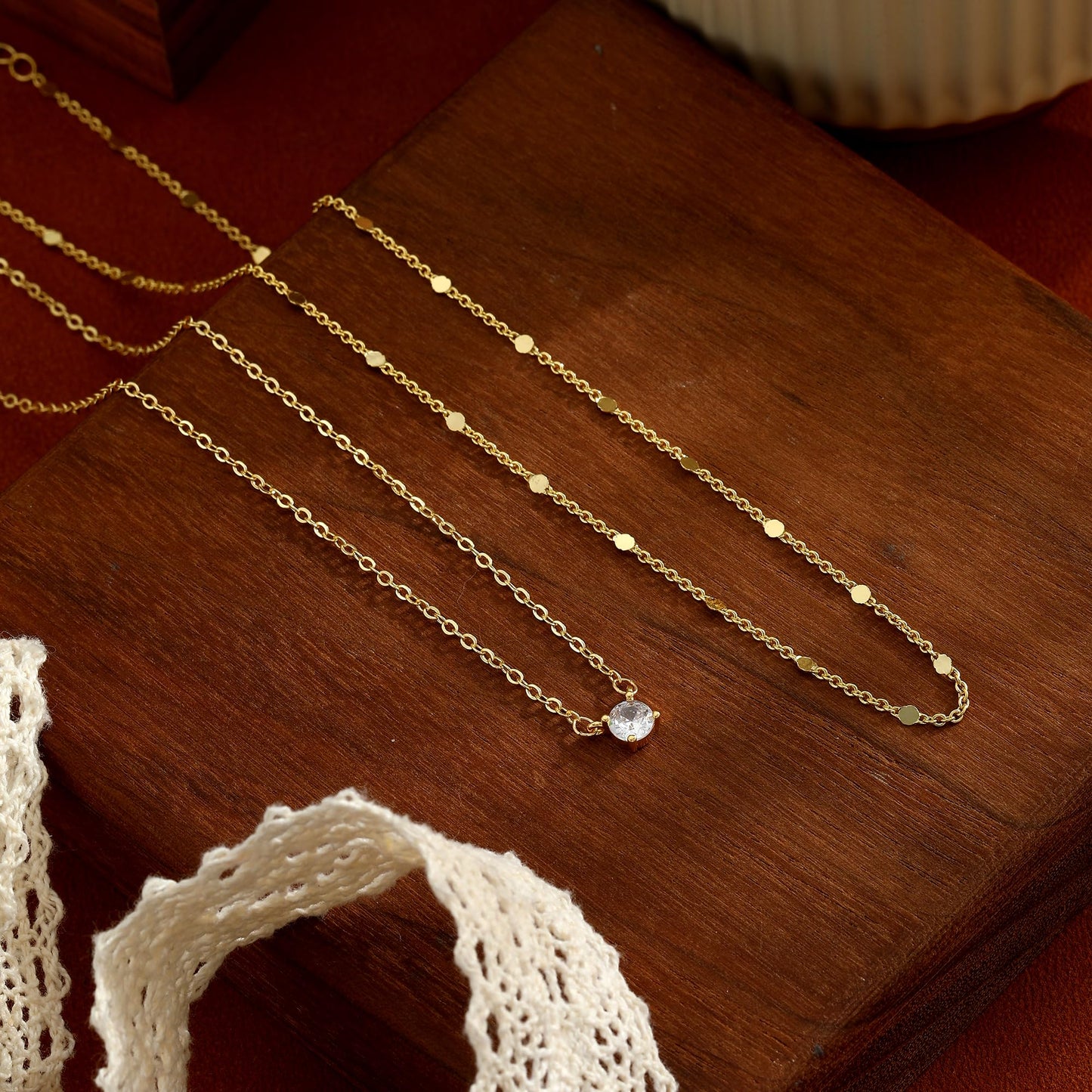 Coshilta Layered Gold Necklaces for Women, 14K Plated Gold Sterling Silver Plated Dainty Pendant Necklace Set with Cubic Zirconia,Stackable Chain Choker,Trendy Personalized Jewelry Gift Non Tarnish