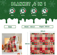 Christmas Throw Blanket, Christmas Decorations Gifts for Women, Sherpa Flannel Fleece Winter Holiday Blanket, Fluffy Cozy Soft Christams Throws for Couch Sofa Bed, ChristamsRhombus, 50" X 60"