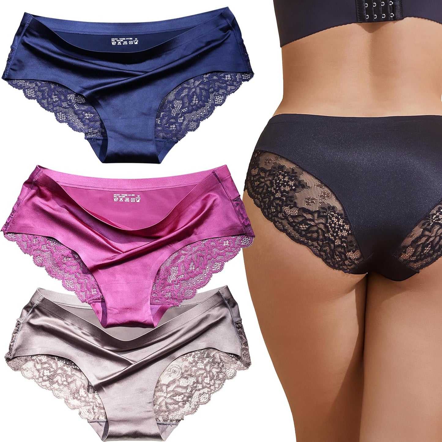 Silky Smooth Invisible Hipster Bikini Underwear for Women Frozen Silk Seamless Panties with Silky Tactile Touch