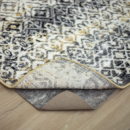 Mohawk Home 8' x 10' Non Slip Grip Rug Pad 1/4" Thick Dual Surface Felt Cushion + Rubber Gripper - Safe for All Floors
