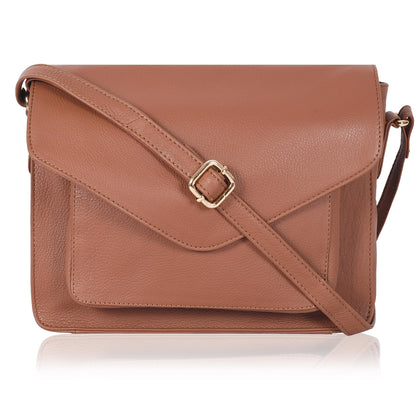 Leather Flapover Crossbody Handbag Purse for Women with Adjustable Strap & Overflap Snap Closure Tote/Bag