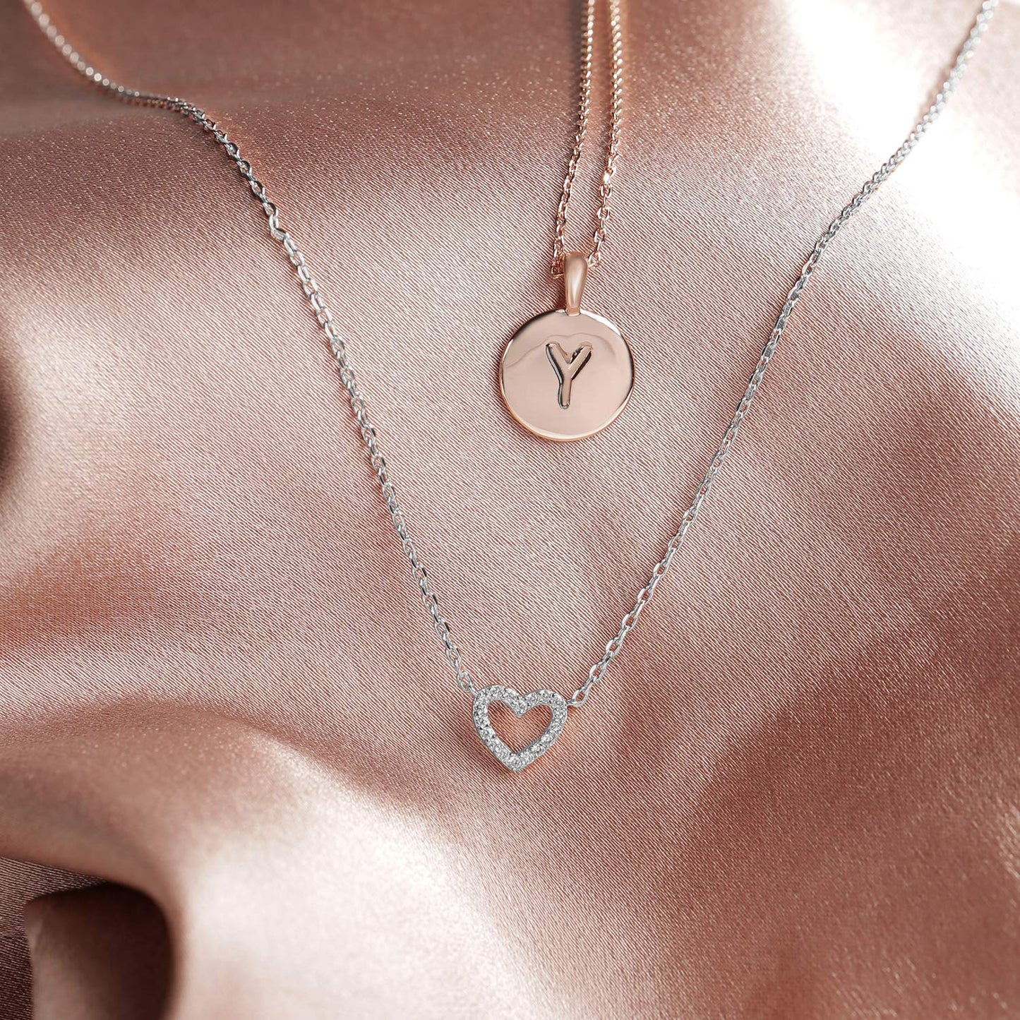 PAVOI 14K Gold Plated Cubic Zirconia Heart Necklace | Cute Dainty Love Pendant Necklaces for Women - Valentines Day Trendy Jewelry