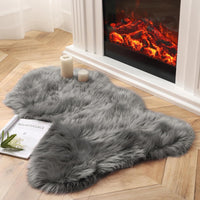 Ashler faux fur rug, Fluffy Shaggy Area Rug Ultra Soft 2 x 3 Feet Sheepskin Fur Rug, Navy Blue Fuzzy Rug Machine Washable Shag Rug, Nursery Decor Throw Rugs for Bedroom, kids room, Living Room