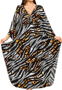 Women Kaftan Dresses Plus Size V-Neck Batwing Sleeves Beach Cover Up 2025 Summer Floral Print Caftan Dress