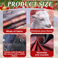 CHUNNIN Nativity Stable Scene Backdrop for Religious Christmas Theme Hanging Banner Supplies Christmas Nativity Scene Sign Manger Backdrop for Winter Holiday Xmas Photoshoot Props Party Decor