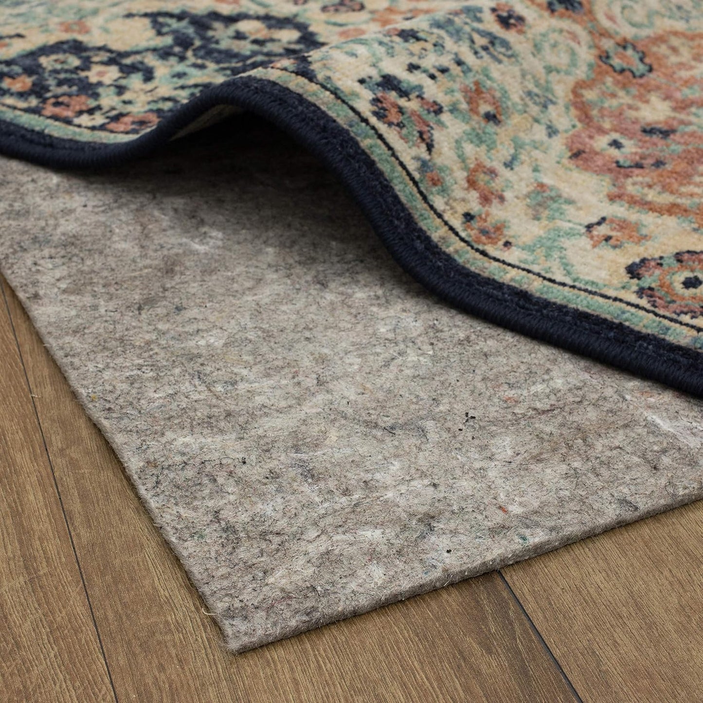 Mohawk Home 8' x 10' Non Slip Grip Rug Pad 1/4" Thick Dual Surface Felt Cushion + Rubber Gripper - Safe for All Floors