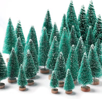 30Pcs Christmas Decorations Mini Christmas Trees, Artificial Christmas Tree Bottle Brush Trees with Wooden Base for Christmas Decor Christmas Party Home Table Craft