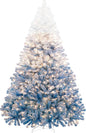 Yaheetech 6ft Snow Flocked Pre-lit Christmas Tree with 250 Warm White Lights, 820 Lush Branch Tips & Quick-Assembly Hinged Design, Full Artificial Xmas Tree for Winter Holiday Décor, Green & White