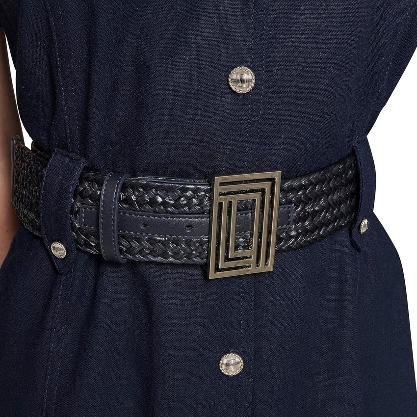 KARL LAGERFELD Womens Light Collared Short Sleeve Midi Dress