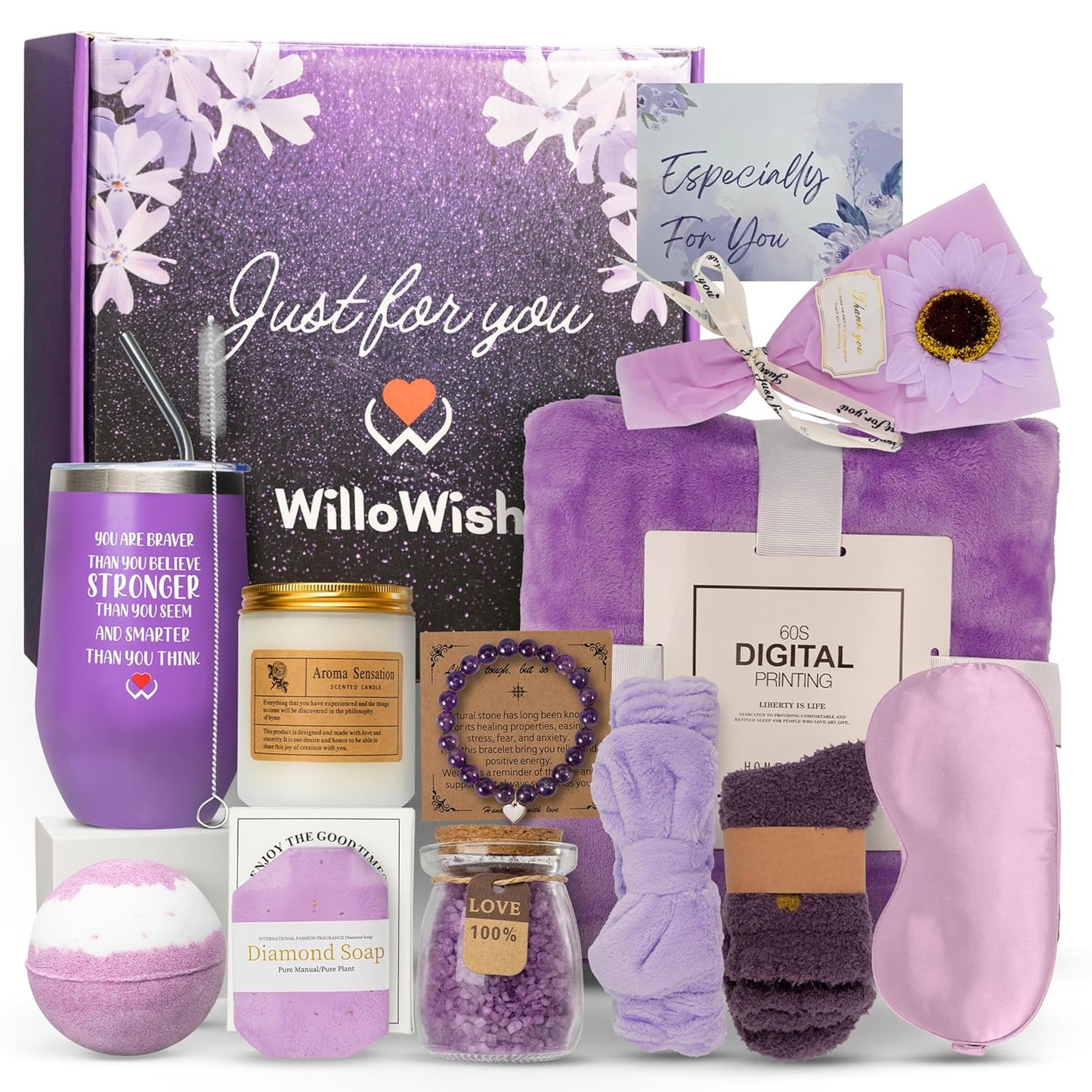 Sympathy Gift Baskets for Loss of Loved One - Best Bereavement Gifts Basket - Thinking of You Gifts - Condolences Gift Basket for Loss - Care Package For Women - Get Well Gifts For Women After Surgery