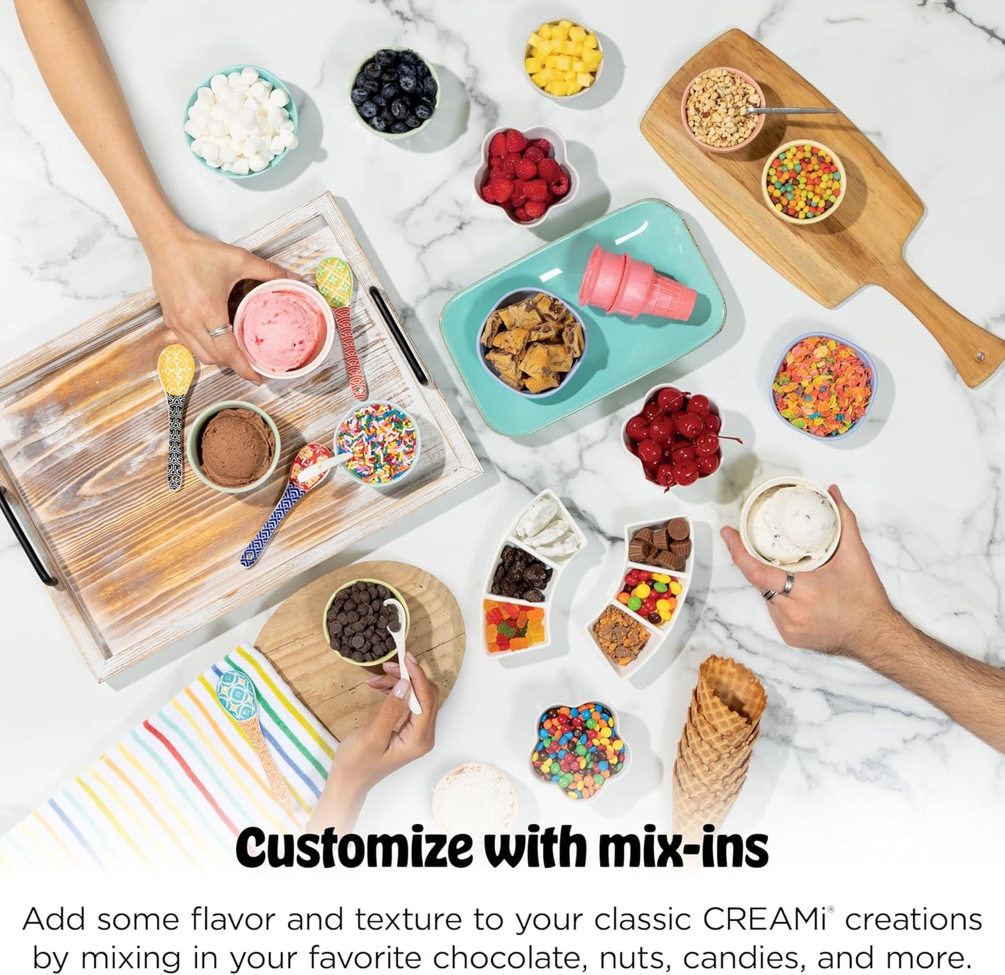 Ninja CREAMi Scoop & Swirl Ice Cream and Soft Serve Maker, Sorbet, Milkshake, Frozen Yogurt, Low Calories Program & More, 13-in-1, Soft Serve Handle & (2) CREAMi 2-in-1 16oz Pints, NC701