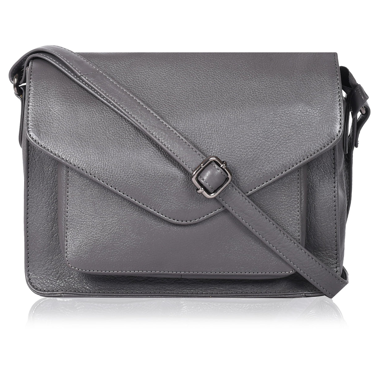 Leather Flapover Crossbody Handbag Purse for Women with Adjustable Strap & Overflap Snap Closure Tote/Bag