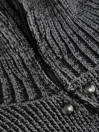 CIDER Zipper Cardigan Sweaters for Women Trendy Stand Collar Rivet Cardigans Split Long Sleeve Fall Winter