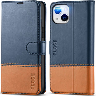 TUCCH Wallet Case for iPhone 14 Plus, [RFID Blocking] 4 Card Holder Stand [Shockproof TPU Interior Case] PU Leather Magnetic Protective Flip Cover Compatible with iPhone 14 Plus 6.7" 2022, Black