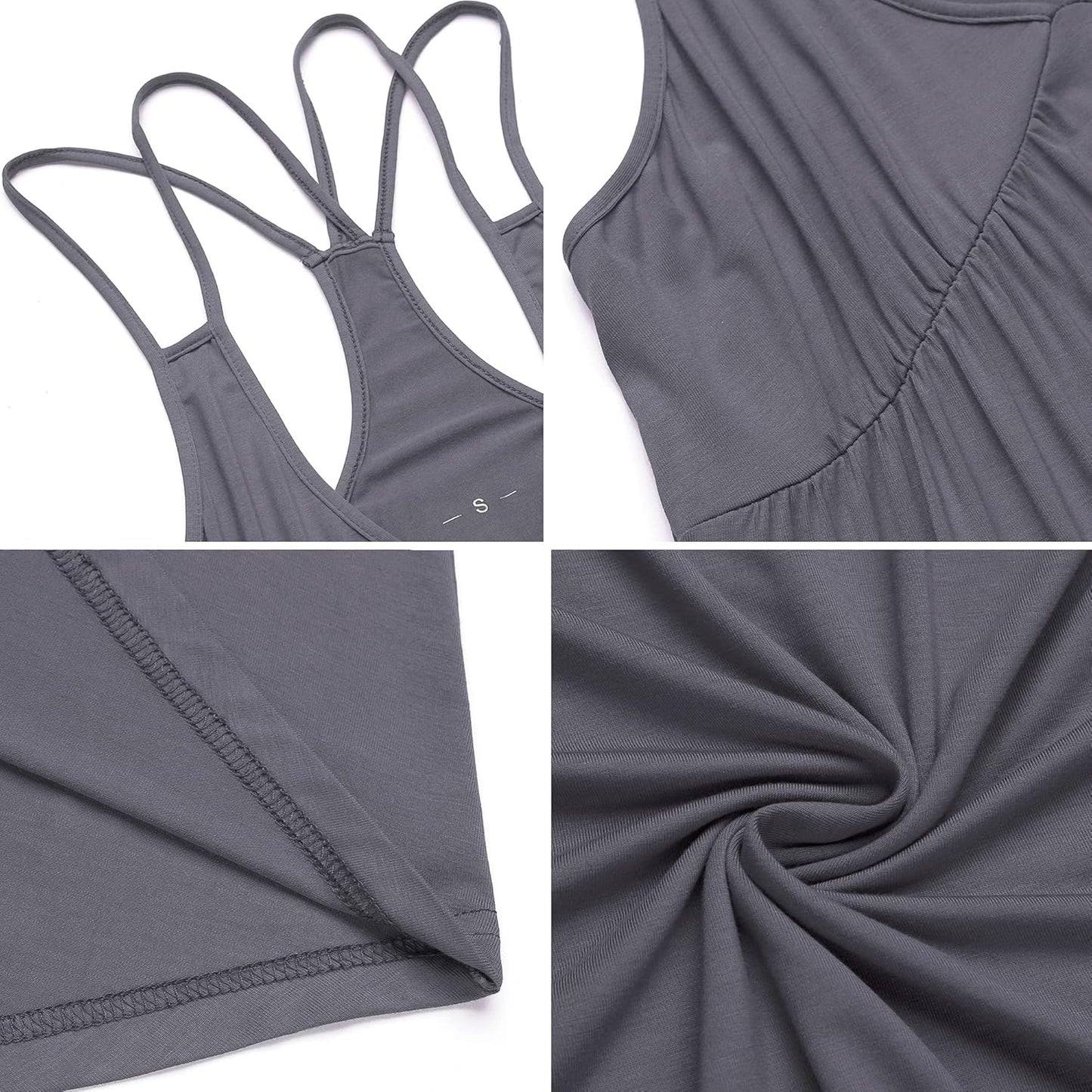 Samring Sexy Lingerie Sleepwear for Women Chemises V-Neck Full Slip Babydoll Nightgown Dress S-XXL