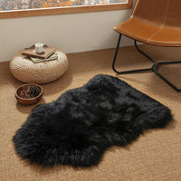 Ashler Faux Fur Rug, Dark Blue Area Rugs, Fluffy Sheepskin Fur Rug, Fuzzy Ultra Soft 2 x 6 Ft Rugs, Machine Washable Shag Rug, Nursery Throw Rugs for Bed, Living, Kids Room