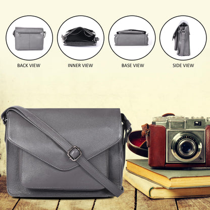 Leather Flapover Crossbody Handbag Purse for Women with Adjustable Strap & Overflap Snap Closure Tote/Bag