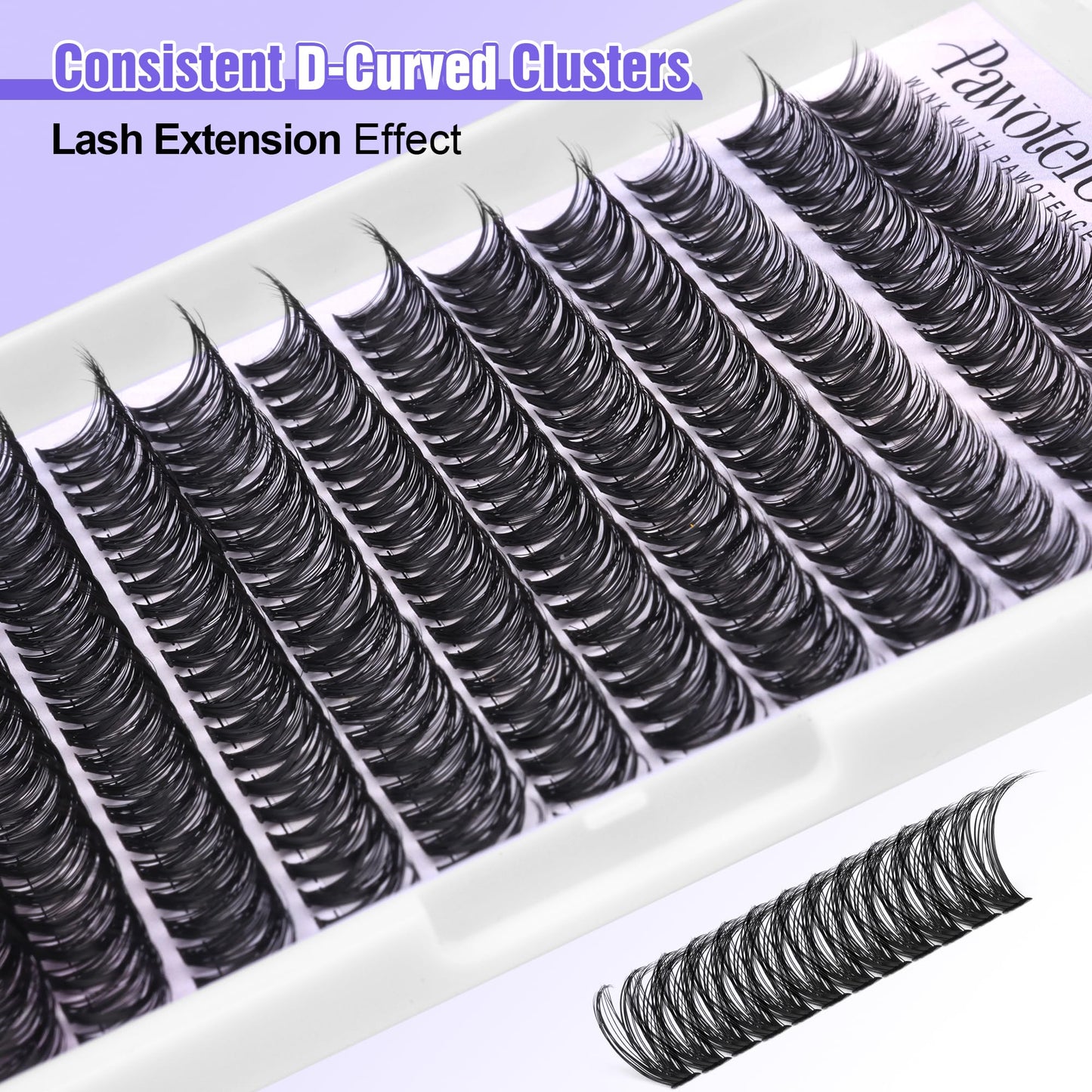 Pawotence Lash Extension Kit DIY 280pcs Lash Clusters Eyelash Extension Kit, 9-16mm 30D 40D Individual Lashes Kit with Lash Bond and Seal, Lash Tweezers for Self Use (30D&40D, 0.07D, 9-16mm, Kit)