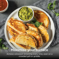 Ninja Sizzle Pro XL 20-Inch Indoor Griddle + Grill, Detachable Ventilated Lid, Grease Control, Ceramic Nonstick Plates, Even Edge-to-Edge Cooking, Extra Large Capacity, Versatile, Silver, GX101