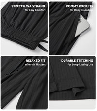 DAVID ARCHY Mens Pajama Pants Bamboo Rayon Lightweight Knit Sleep Bottoms, Soft Lounge Pants with Pockets PJs, 2 Pack