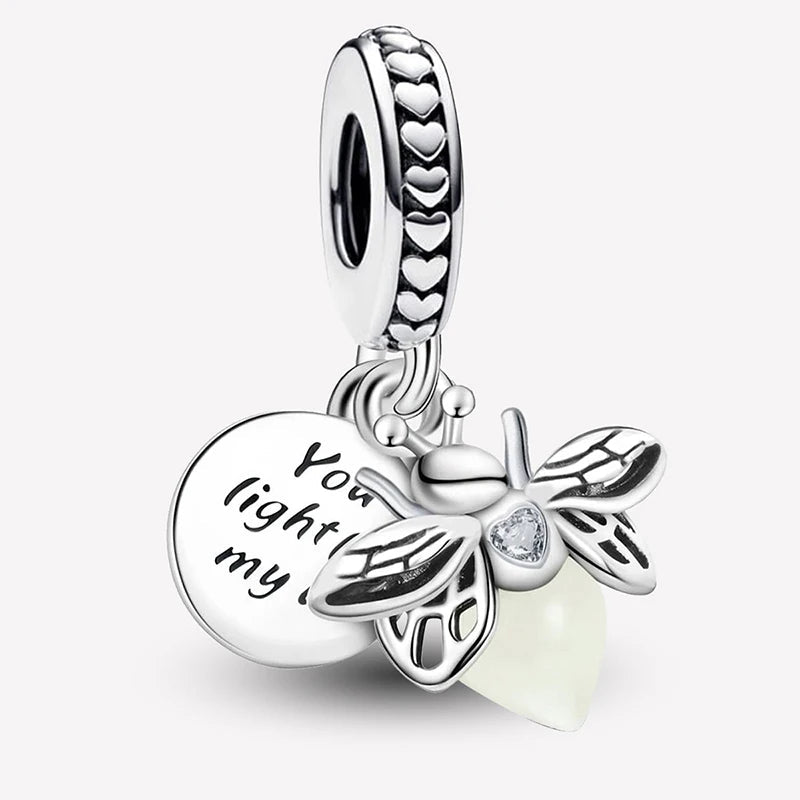 925 Silver Plated Elephant Moon Perfume Heart Firefly Beads Diy Bracelet Necklace Making Gift Of High Quality Fashion Jewelry - 7DAY'S