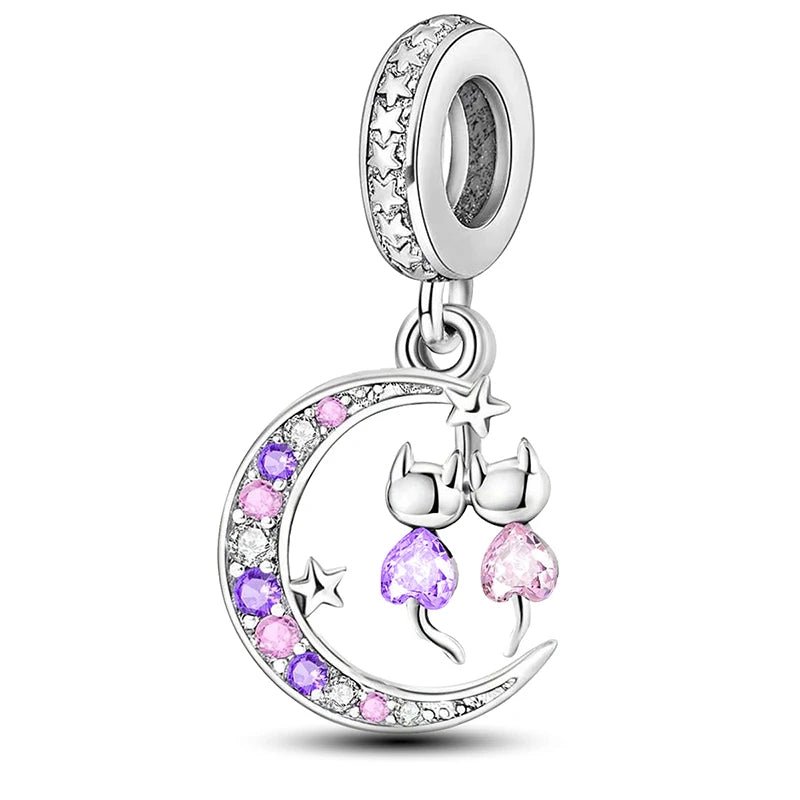 925 Silver Plated Elephant Moon Perfume Heart Firefly Beads Diy Bracelet Necklace Making Gift Of High Quality Fashion Jewelry - 7DAY'S