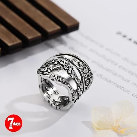 925 Steling Silver Zaoune 100% Apollo Vintage Silver Spoon Rings - 7DAY'S