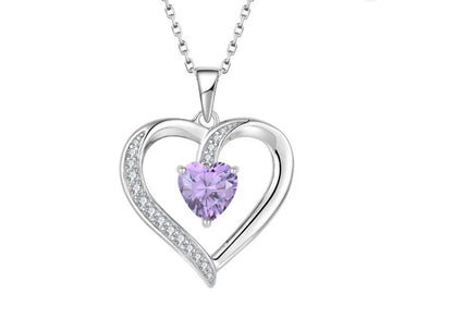 925 Sterling Silver Rhodium 1.1mm Cable Chain Lobster Clasp 0.05ct Diamond Open Love Heart Necklace 18 Inch Jewelry Gifts for Women - 7DAY'S