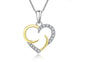 925 Sterling Silver Rhodium 1.1mm Cable Chain Lobster Clasp 0.05ct Diamond Open Love Heart Necklace 18 Inch Jewelry Gifts for Women - 7DAY'S