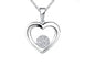 925 Sterling Silver Rhodium 1.1mm Cable Chain Lobster Clasp 0.05ct Diamond Open Love Heart Necklace 18 Inch Jewelry Gifts for Women - 7DAY'S